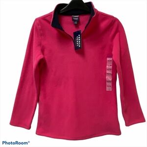 French Toast Girl’s Fleece 1/4 Zip Pullover Magenta 14/16